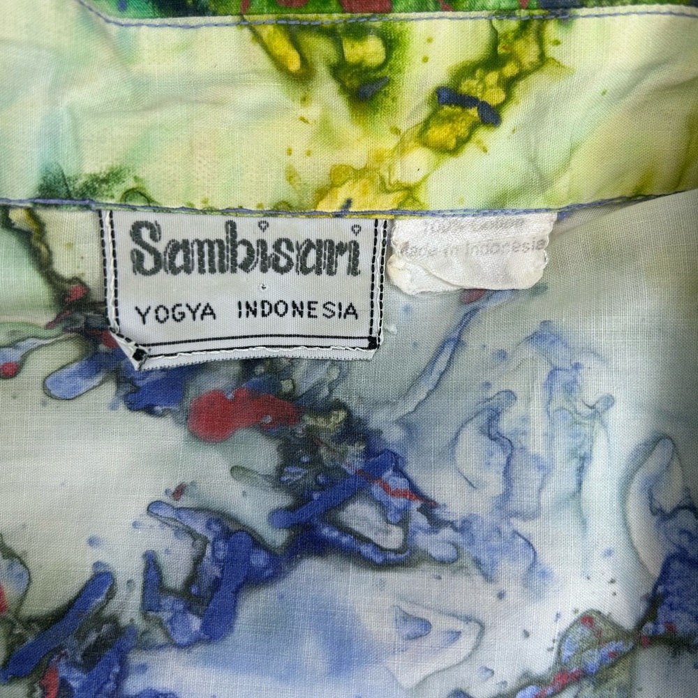 Sambisari Mens Button Down Shirt Casual Colorful Art To Wear Ice Dyed Streetwear - Picture 11 of 13
